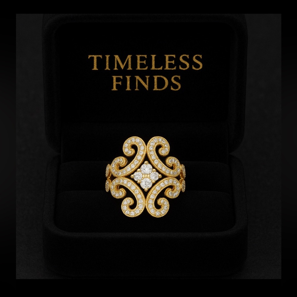 14K Gold 0.50ct Diamond Open Work Design Band Ring